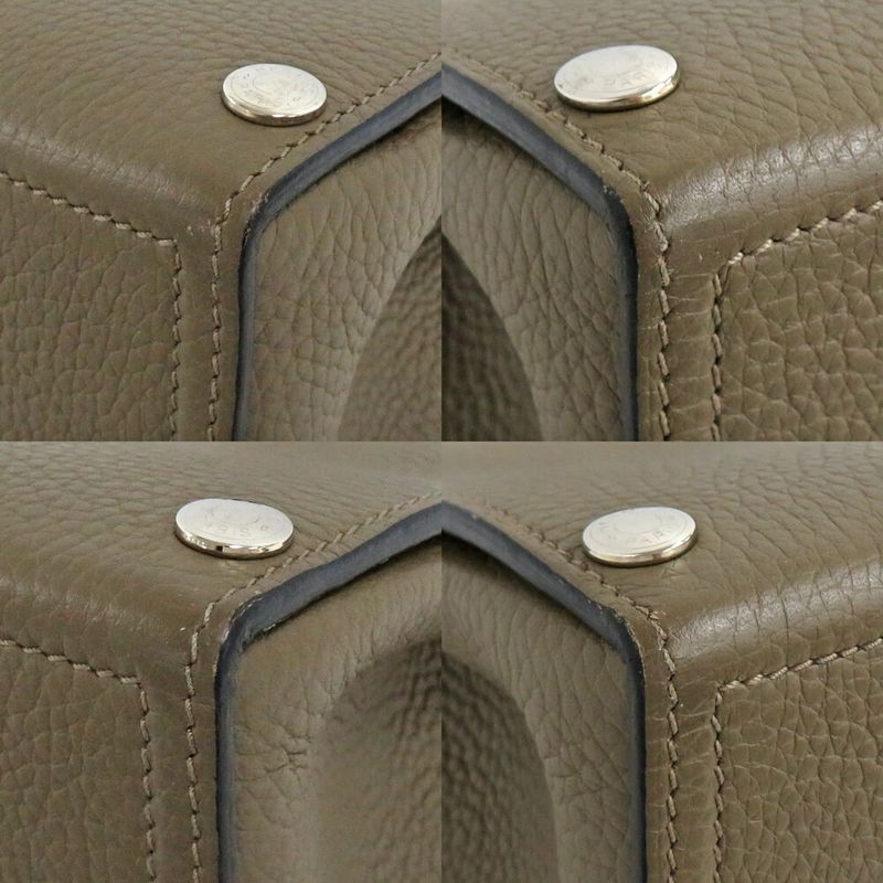 Hermes Sac Vero Etoupe Silver-hardware Taurillon Clemence Tote Bag