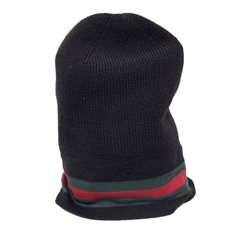 Gucci Knit Hat M - Multi X Green X Red Sherry (web) Wool Cashmere Silk