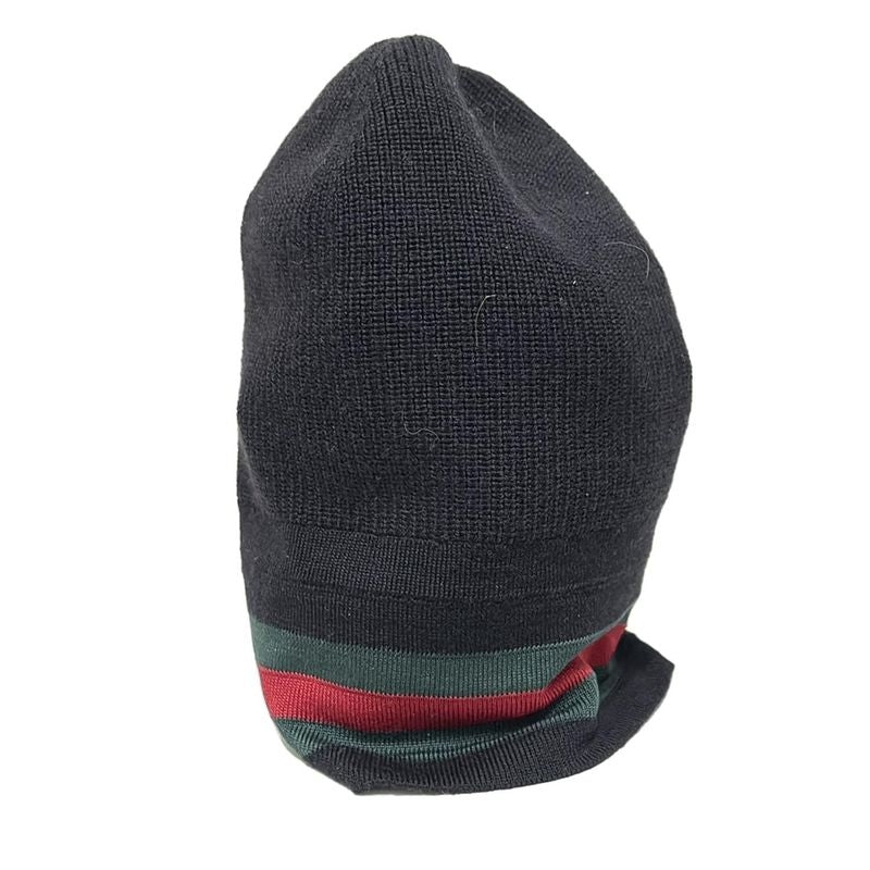 Gucci Knit Hat M - Multi X Green X Red Sherry (web) Wool Cashmere Silk