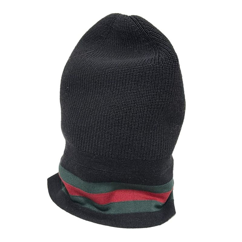 Gucci Knit Hat M - Multi X Green X Red Sherry (web) Wool Cashmere Silk
