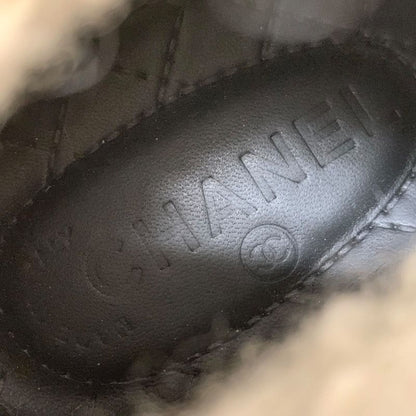 Chanel Sneakers Shoes Suede Leather Brown White High Cut Sneakers Coco Mark