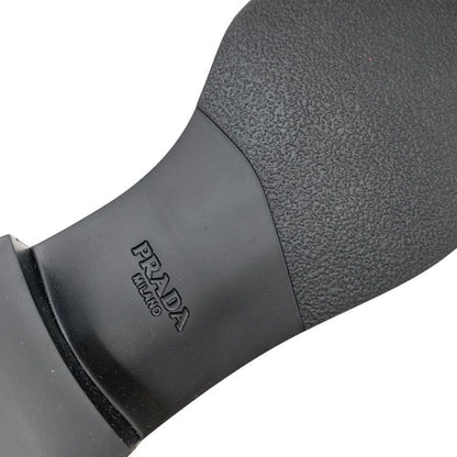 Prada Chocolate Loafers Leather Shoes Patent Ivory Unused Triangle Logo