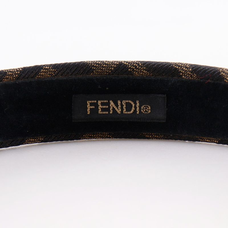 Fendi Headband Zucca Nylon Canvas Brown Women's Other Accessories