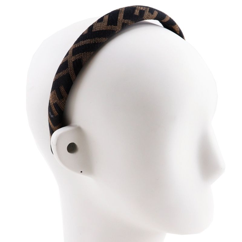 Fendi Headband Zucca Nylon Canvas Brown Women's Other Accessories
