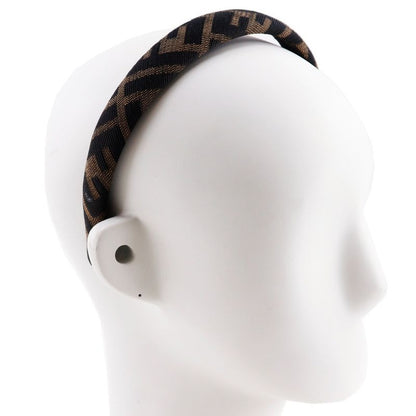 Fendi Headband Zucca Nylon Canvas Brown Women's Other Accessories