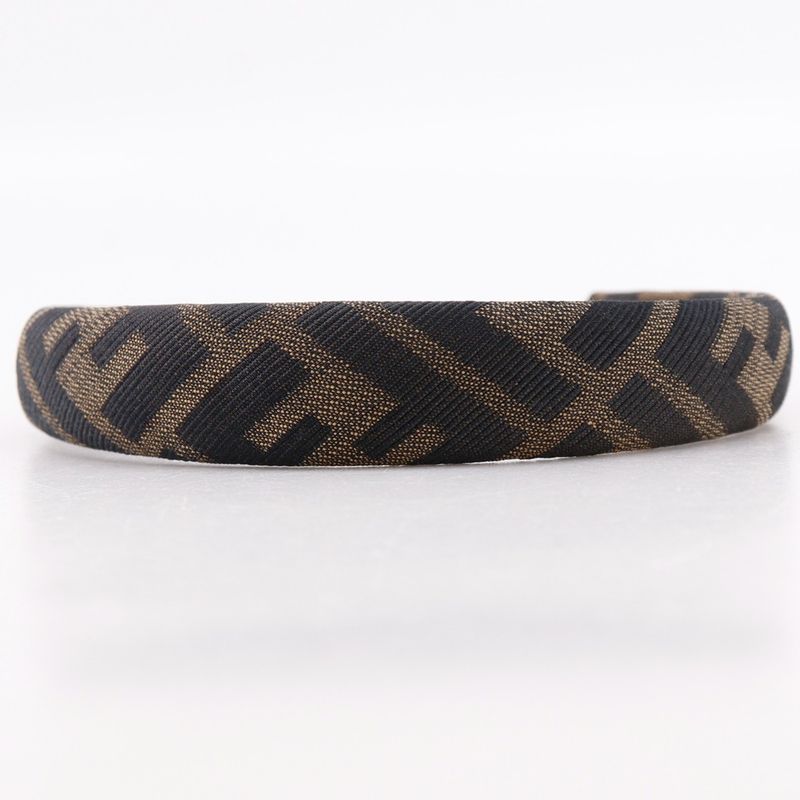 Fendi Headband Zucca Nylon Canvas Brown Women's Other Accessories