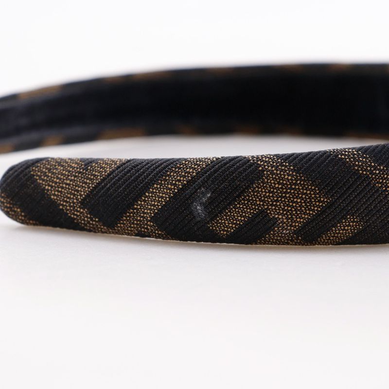 Fendi Headband Zucca Nylon Canvas Brown Women's Other Accessories