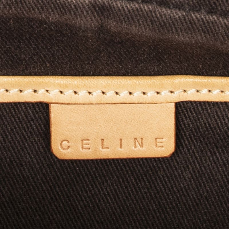 Celine Small Bow Sling Bag Brown Macadam PVC Canvas