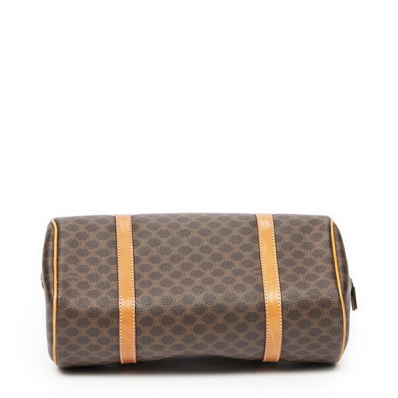 Celine Small Bow Sling Bag Brown Macadam PVC Canvas