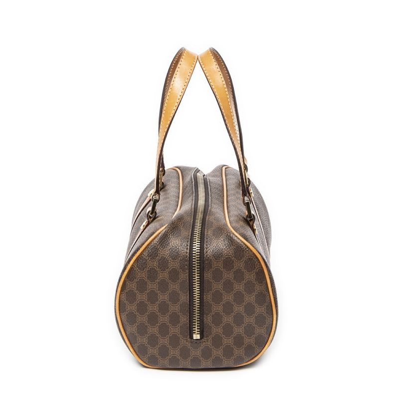 Celine Small Bow Sling Bag Brown Macadam PVC Canvas