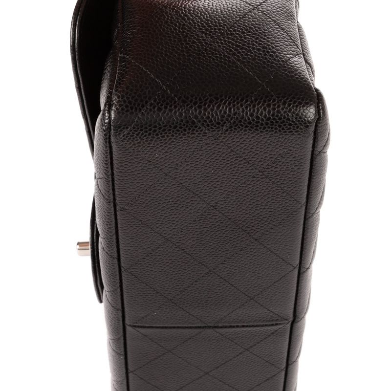 Chanel Big Quilted Double Flap Black Caviar Leather