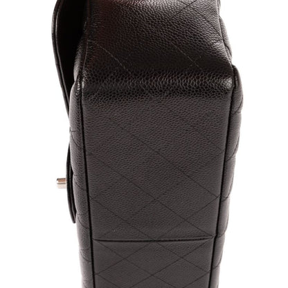 Chanel Big Quilted Double Flap Black Caviar Leather