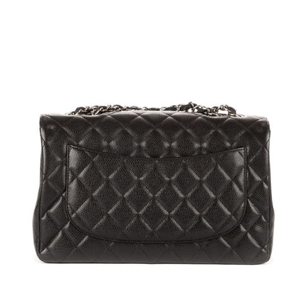 Chanel Big Quilted Double Flap Black Caviar Leather