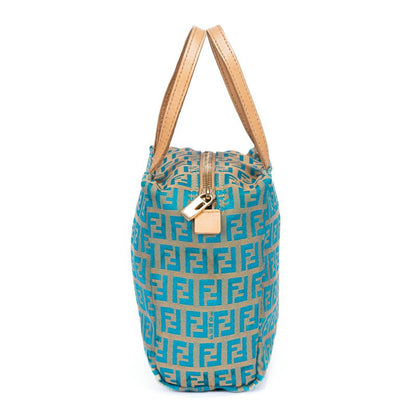 Fendi Zucchino Mini Beige Blue Canvas
