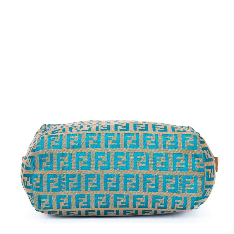 Fendi Zucchino Mini Beige Blue Canvas