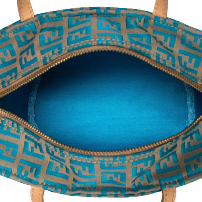 Fendi Zucchino Mini Beige Blue Canvas