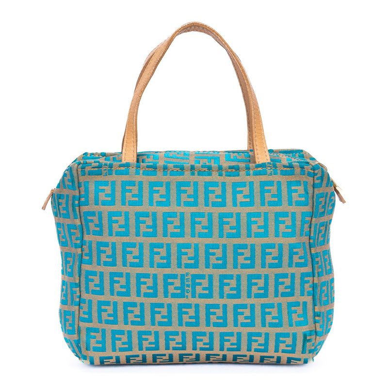Fendi Zucchino Mini Beige Blue Canvas
