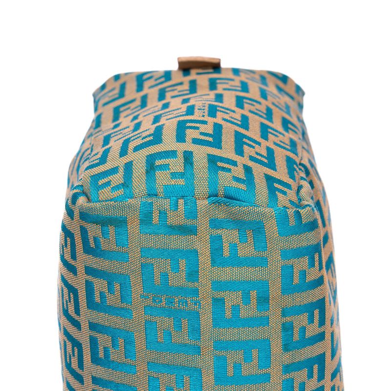 Fendi Zucchino Mini Beige Blue Canvas