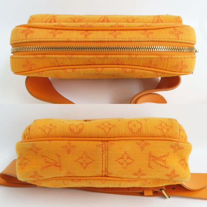 Louis Vuitton Bum Bag Outdoor M44623 Monogram Denim Orange Gold
