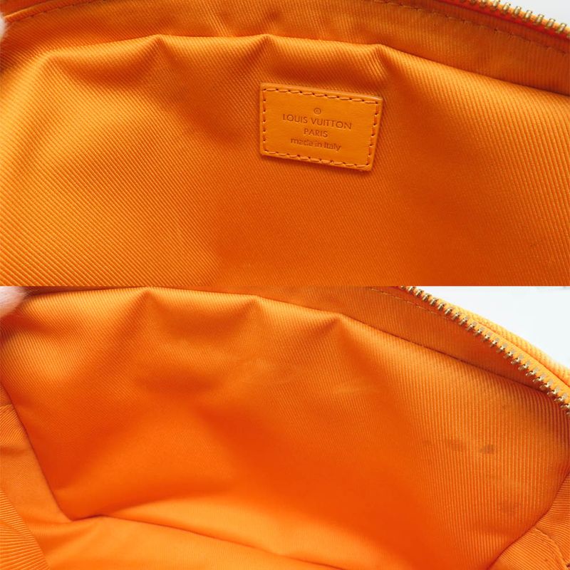 Louis Vuitton Bum Bag Outdoor M44623 Monogram Denim Orange Gold
