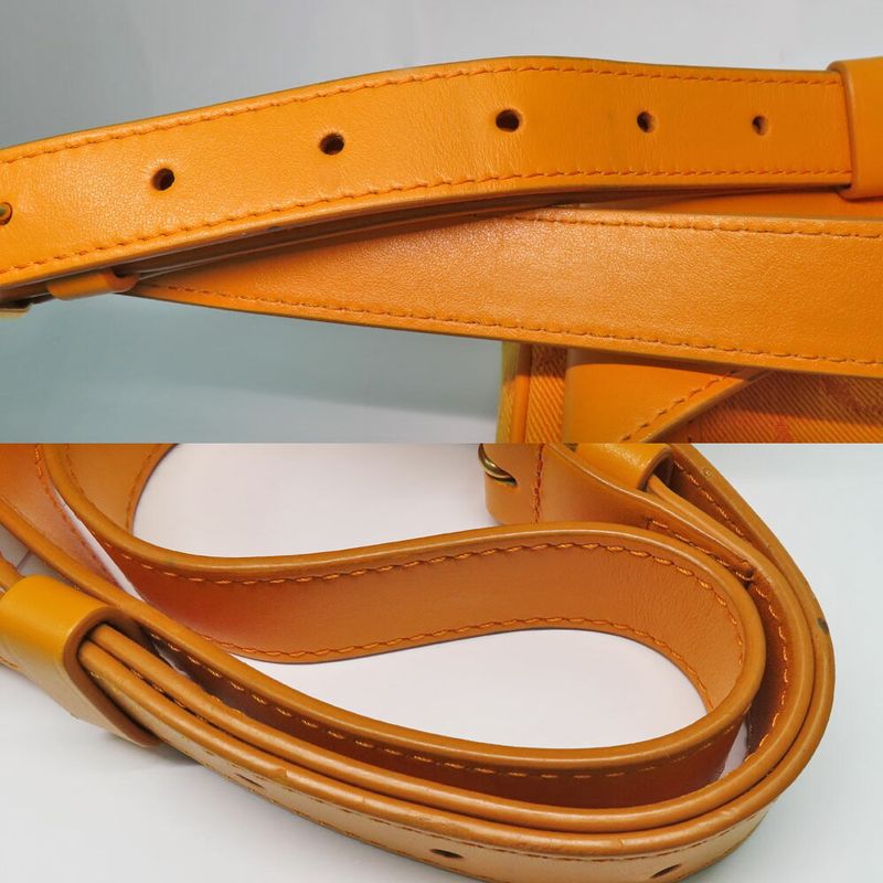 Louis Vuitton Bum Bag Outdoor M44623 Monogram Denim Orange Gold