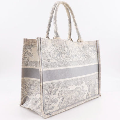 [dior] Christian Dior Book Tote Medium Toile De Jouy Jacquard Canvas Gray