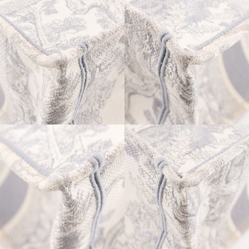 [dior] Christian Dior Book Tote Medium Toile De Jouy Jacquard Canvas Gray