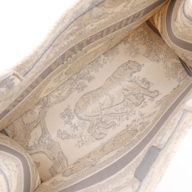 [dior] Christian Dior Book Tote Medium Toile De Jouy Jacquard Canvas Gray