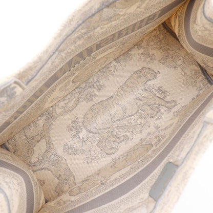 [dior] Christian Dior Book Tote Medium Toile De Jouy Jacquard Canvas Gray
