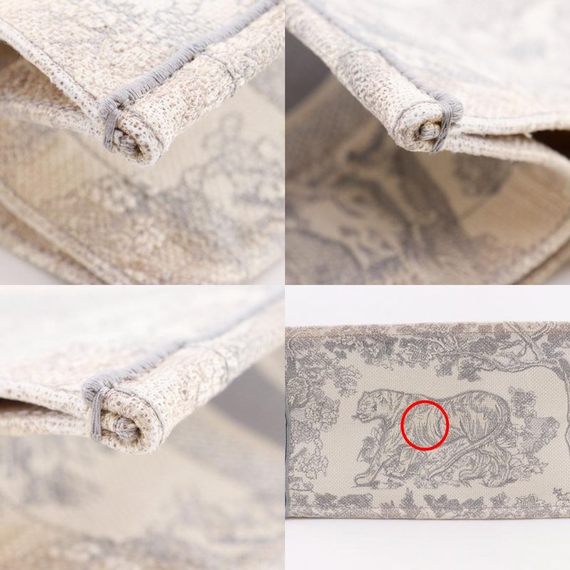 [dior] Christian Dior Book Tote Medium Toile De Jouy Jacquard Canvas Gray