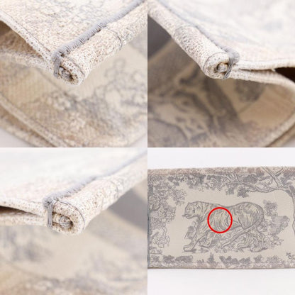 [dior] Christian Dior Book Tote Medium Toile De Jouy Jacquard Canvas Gray