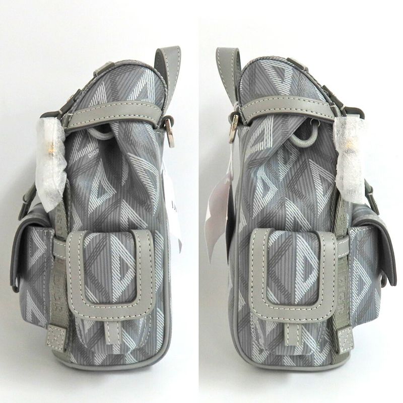 Dior Hit The Road Mini Backpack 2htws018cdp Gray CD Diamond Rucksack