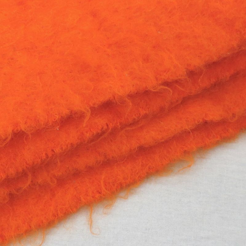 Loewe Muffler - Orange Mohair Wool Fringe Leather Tag Women's Accessori
