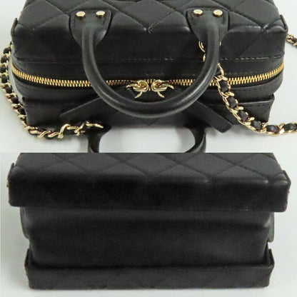Chanel Small Vanity Case Chain Shoulder Bag As3344 Black Gold Hardware