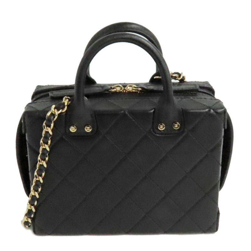 Chanel Small Vanity Case Chain Shoulder Bag As3344 Black Gold Hardware