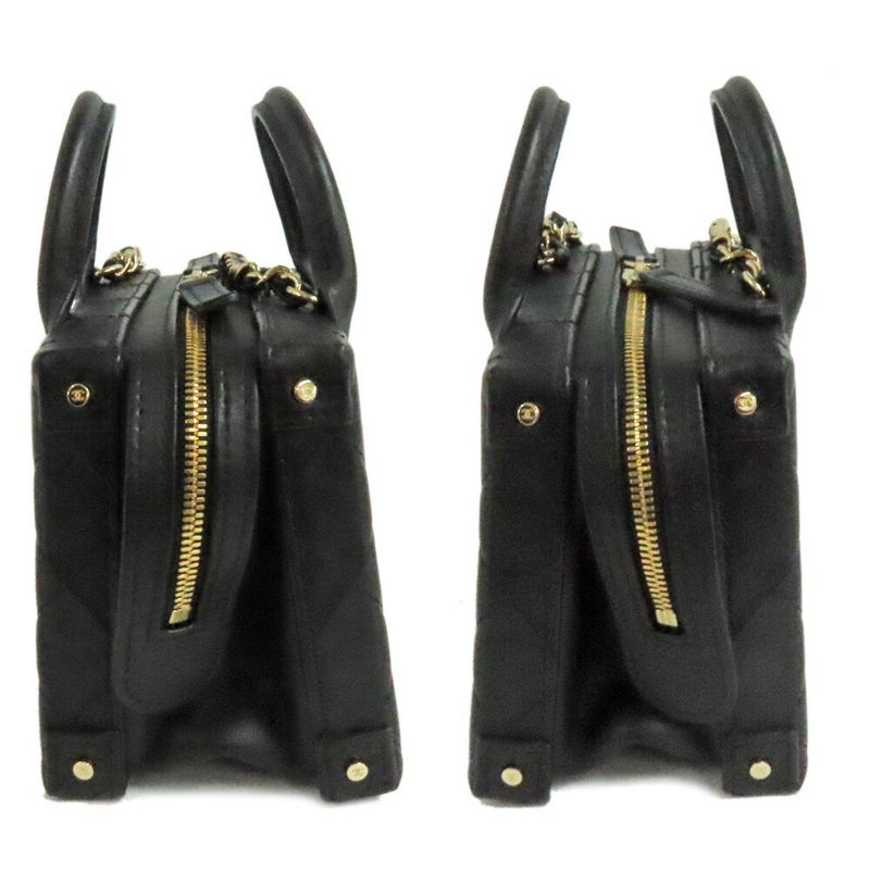 Chanel Small Vanity Case Chain Shoulder Bag As3344 Black Gold Hardware