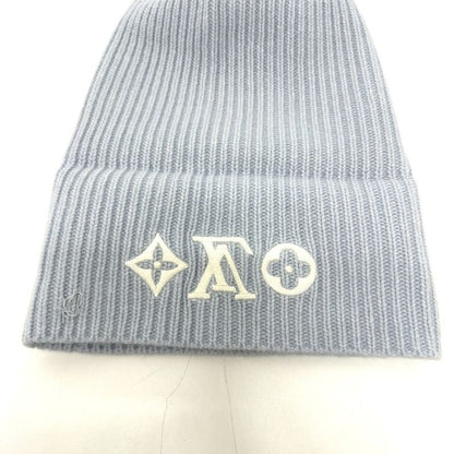 Louis Vuitton Knit Hat Beanie LV Headline M93262 Wool Blue Ciel