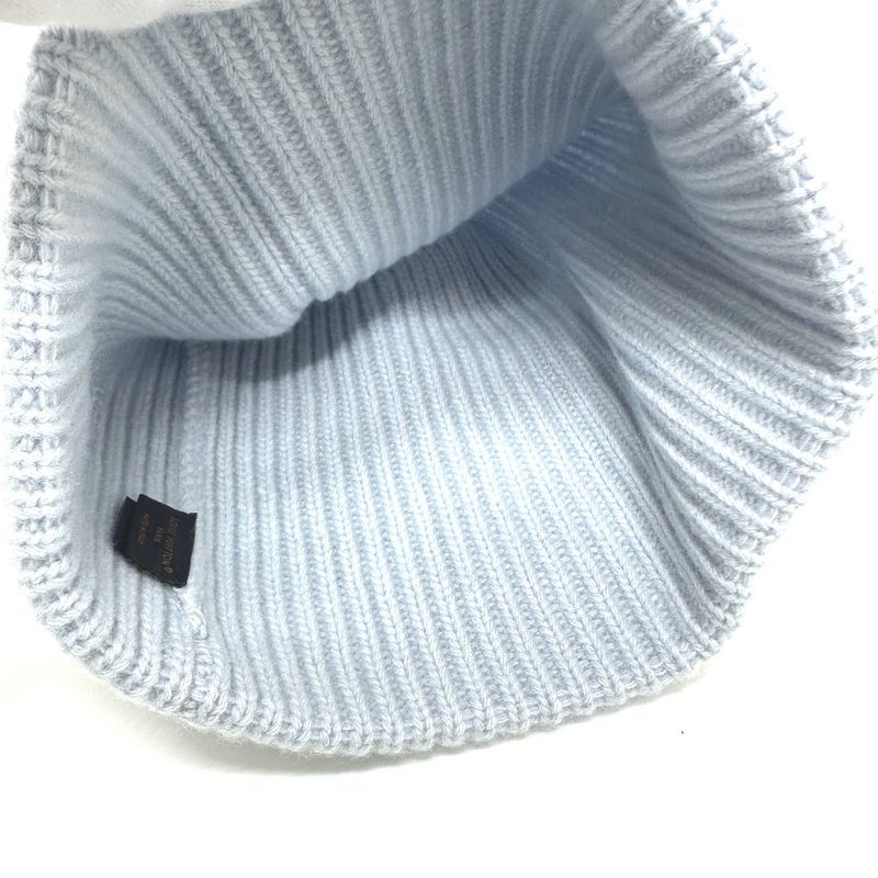 Louis Vuitton Knit Hat Beanie LV Headline M93262 Wool Blue Ciel