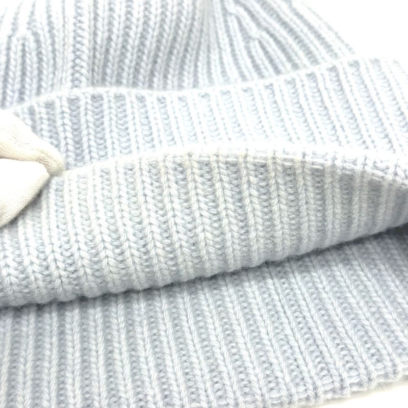 Louis Vuitton Knit Hat Beanie LV Headline M93262 Wool Blue Ciel