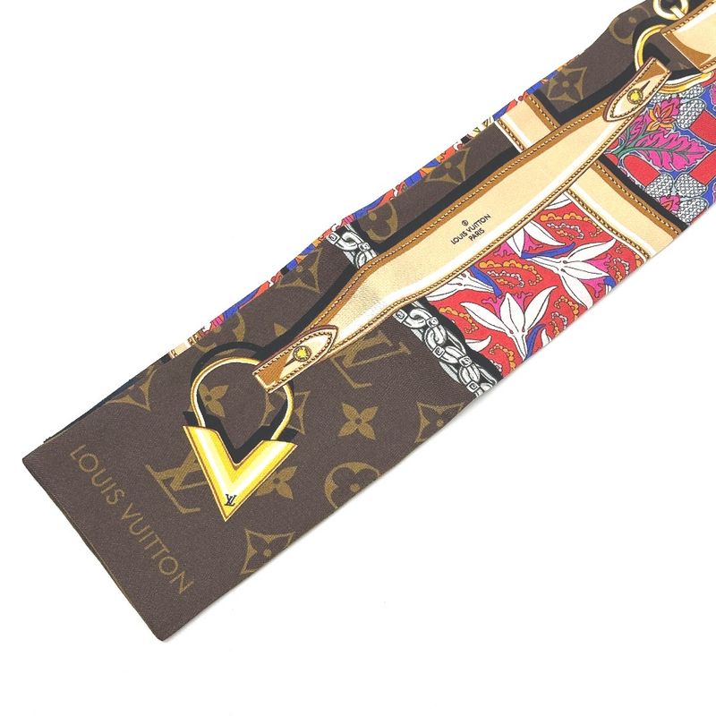 Louis Vuitton Scarf Bandeau Confidential Garden Silk Brown