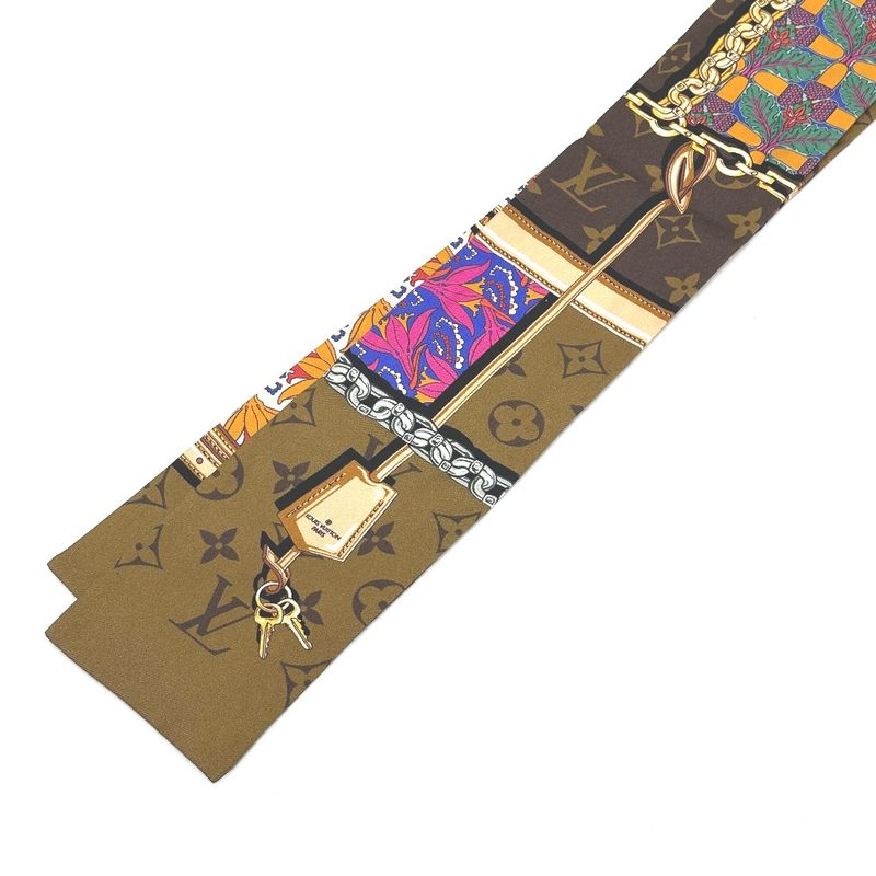 Louis Vuitton Scarf Bandeau Confidential Garden Silk Brown