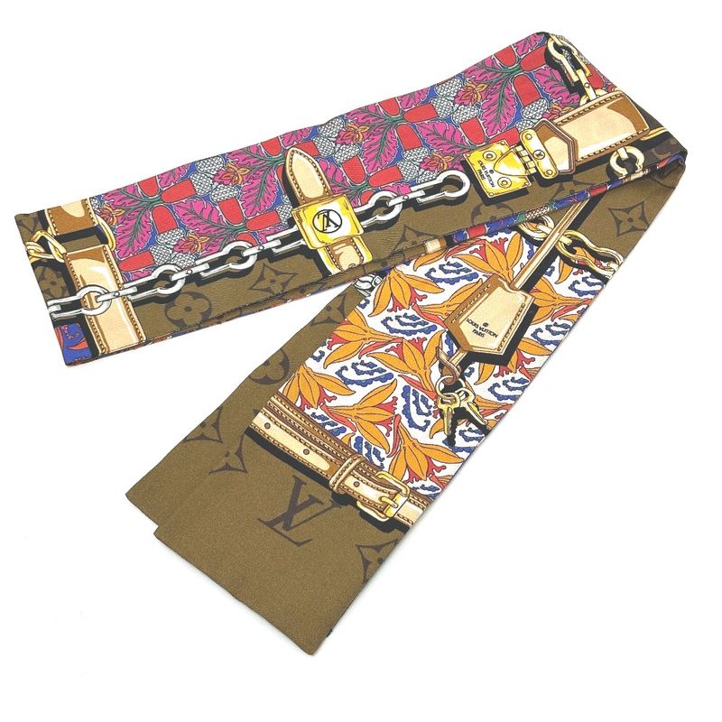 Louis Vuitton Scarf Bandeau Confidential Garden Silk Brown