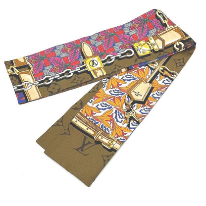 Louis Vuitton Scarf Bandeau Confidential Garden Silk Brown