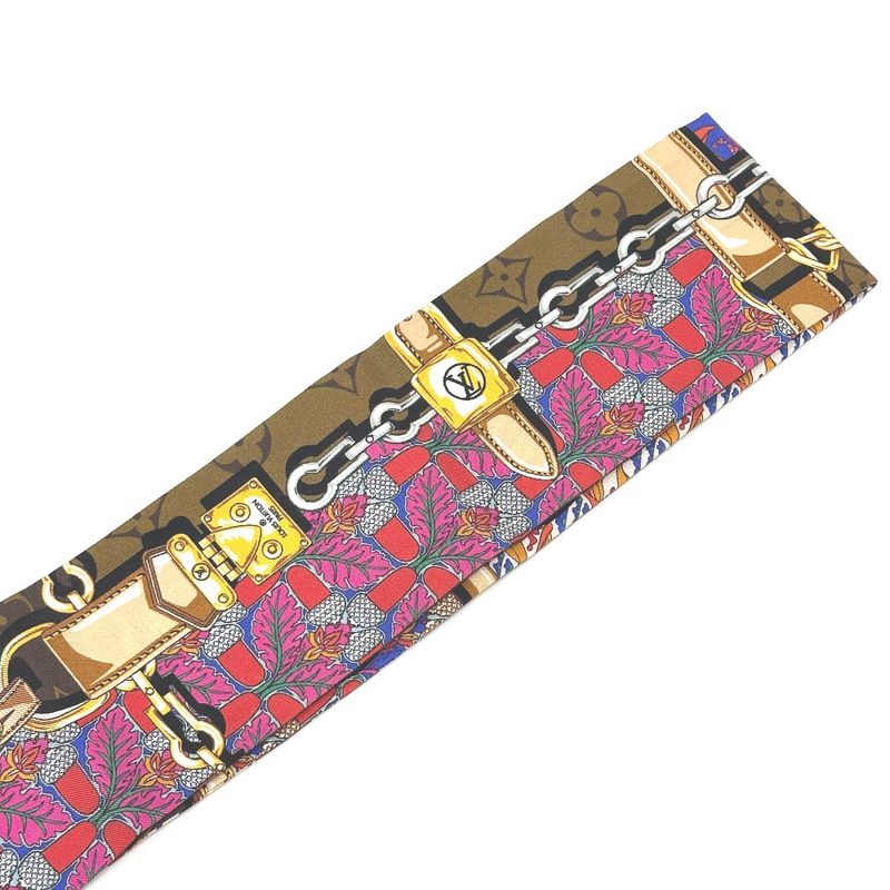 Louis Vuitton Scarf Bandeau Confidential Garden Silk Brown