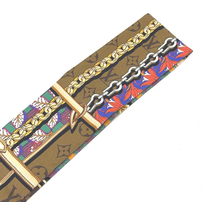 Louis Vuitton Scarf Bandeau Confidential Garden Silk Brown
