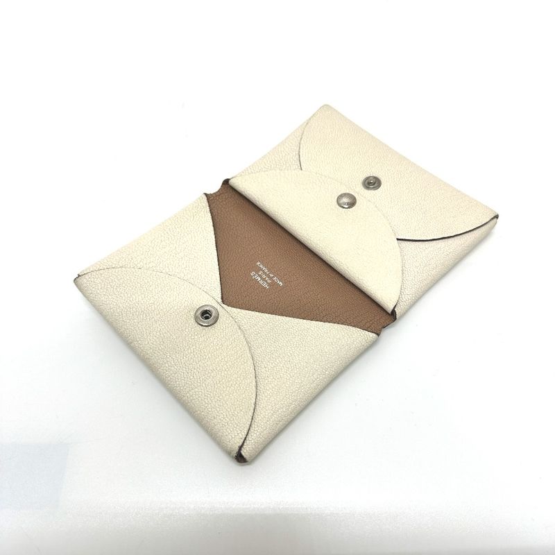 Hermes Bifold Wallet Calvi Duo Chevre Coromandel Nata Quebracho