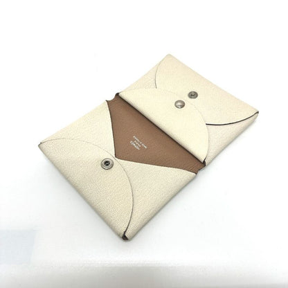 Hermes Bifold Wallet Calvi Duo Chevre Coromandel Nata Quebracho