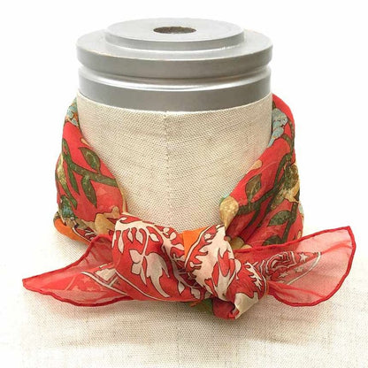 Hermes Scarf Carre 45 Early America Good Old America Silk Muslin Red Aq12373