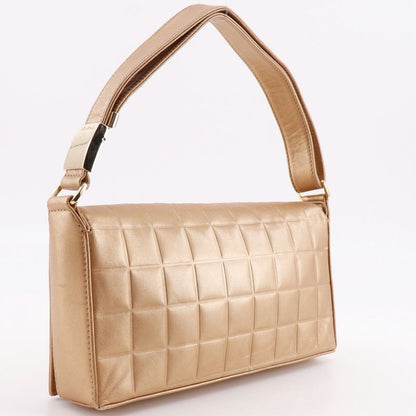 Chanel Chocolate Bar Coco Mark Lambskin Gold Women's Shoulder Bag
