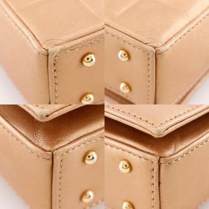 Chanel Chocolate Bar Coco Mark Lambskin Gold Women's Shoulder Bag